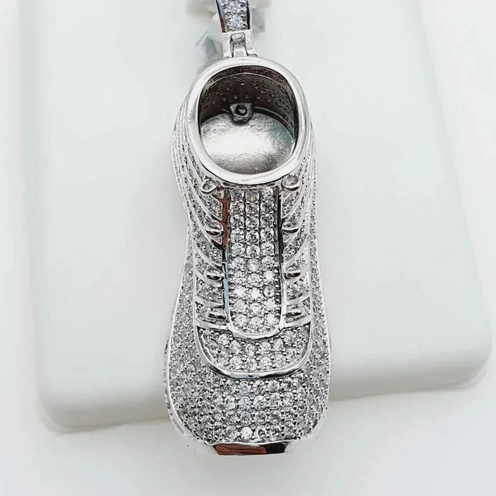 925 Sterling Silver Plated CZ Pendant, EVBRS642 - Picture 6 of 11